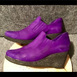 💖 Arche LN Purple Wedge Nubuck Leather Shoes